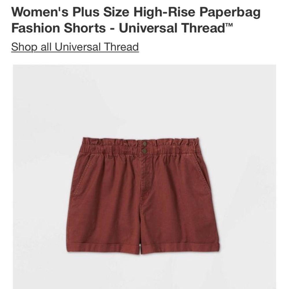 Universal Thread Paper Bag Waist Maroon Shorts